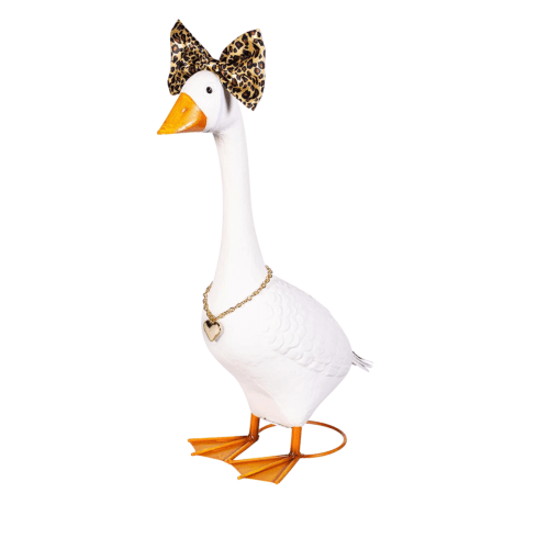 Giddy the Goose | Porch Goose Accessory Set, Leopard Giant Bow