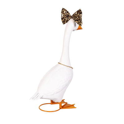 Giddy the Goose | Porch Goose Accessory Set, Leopard Giant Bow