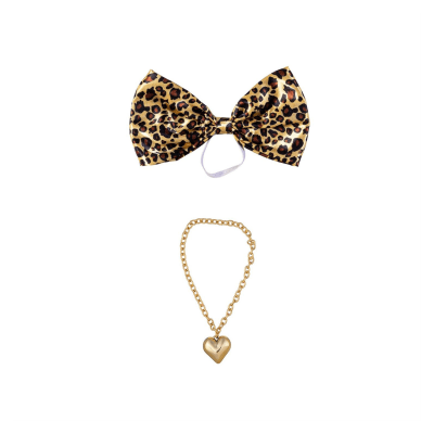 Giddy the Goose | Porch Goose Accessory Set, Leopard Giant Bow