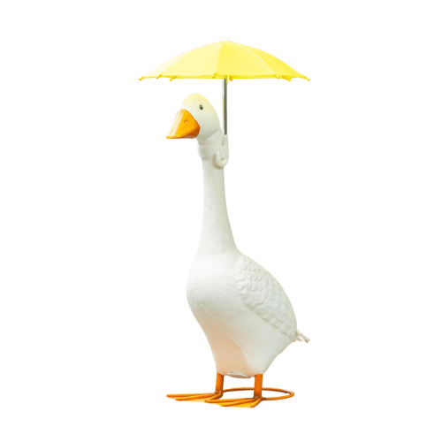 Giddy the Goose | Porch Goose Accessory Set, Yellow Umbrella