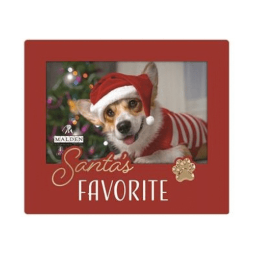 Malden Santa's Favorite With Gold Paw Icon Red Picture Frame