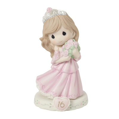Precious Moments | Growing In Grace - Age 16, Brunette Girl Figurine