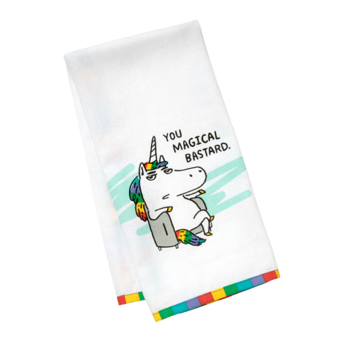 Magical Bastard Unicorn Funny Tea Towel