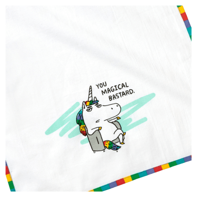 Magical Bastard Unicorn Funny Tea Towel