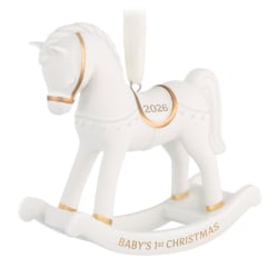 Baby's First Christmas Rocking Horse 2026 Porcelain Keepsake Ornament