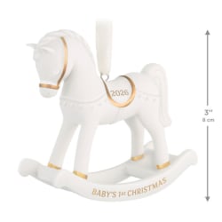 Baby's First Christmas Rocking Horse 2026 Porcelain Keepsake Ornament
