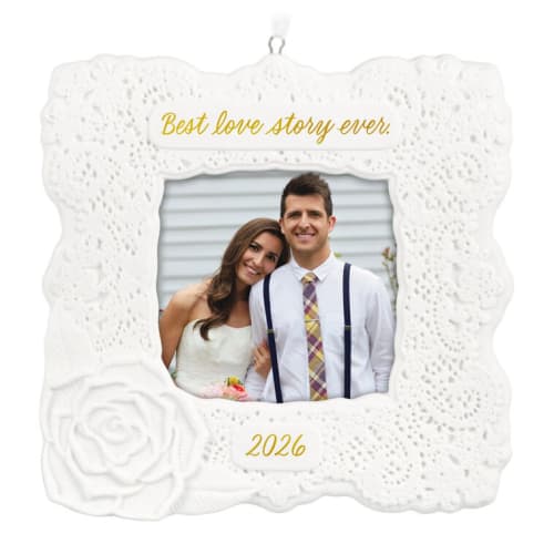 Best Love Story Ever 2026 Photo Frame Porcelain Keepsake Ornament