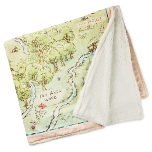 Disney Winnie the Pooh Hundred Acre Wood Map Throw Blanket, 60x52