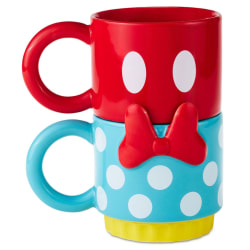 Disney Mickey Mouse and Minnie Mouse Stacking Mugs, Set of 2