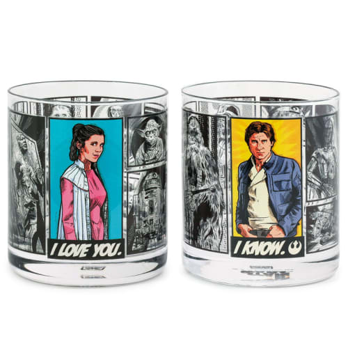Star Wars™ Han Solo™ and Princess Leia™ Drinking Glasses