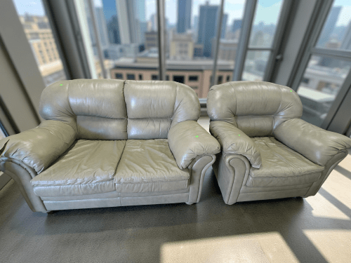 Green Loveseat & Lounger