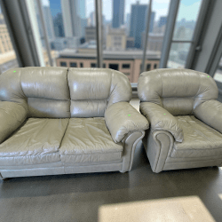 Green Loveseat & Lounger