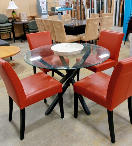 Glass top dining set
