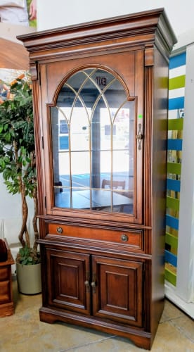 Wood cabinet with arch details & removable panels