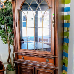 Wood cabinet with arch details & removable panels