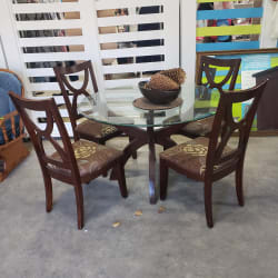 Glass top dining room table