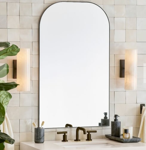 Tumbled Brass Arch Mirror