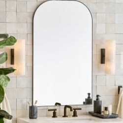Tumbled Brass Arch Mirror