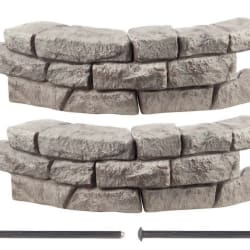 2-Pack Curved Rock for Raised Garden Bed