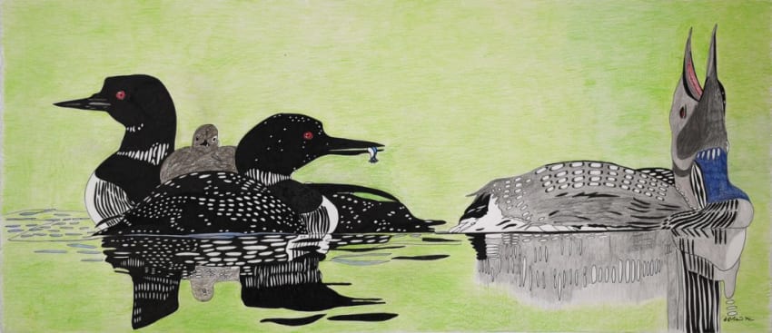 Untitled Drawing (Loon Family)