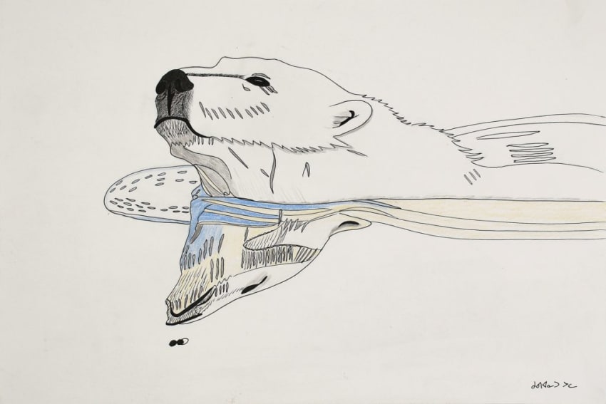 Untitled Drawing (Swimming Bear)
