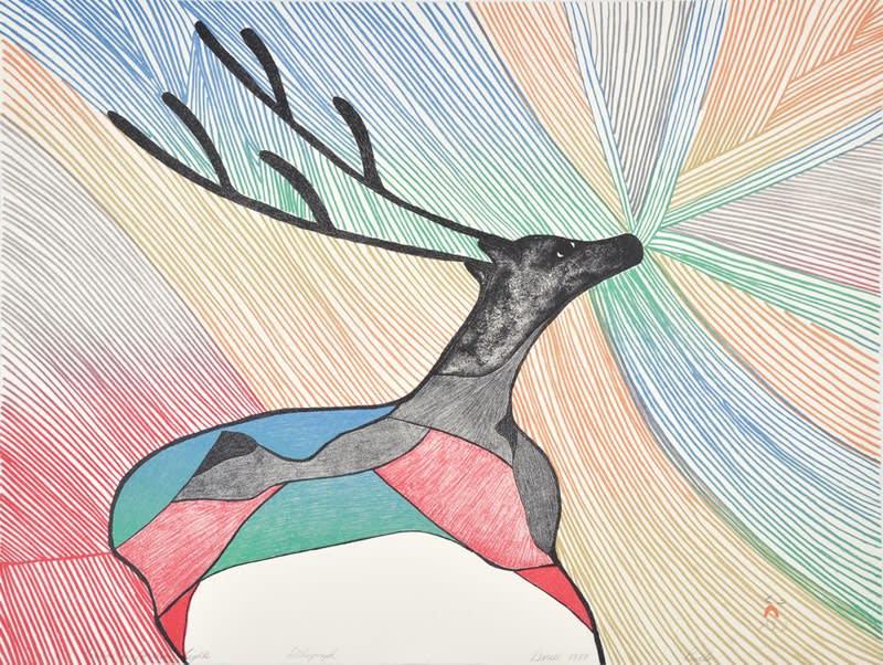 Caribou in Northern Lights