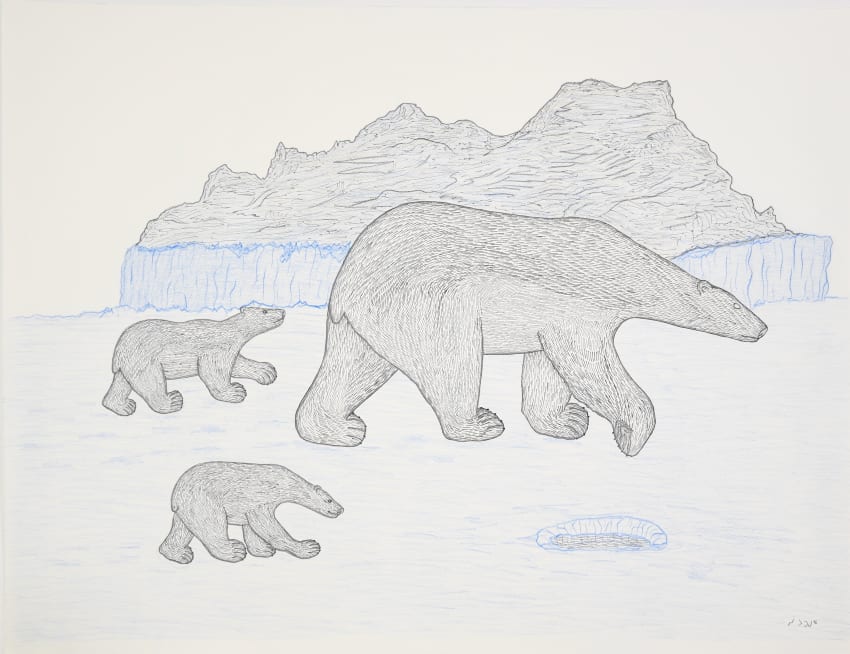 Mother Bear with Two Cubs
