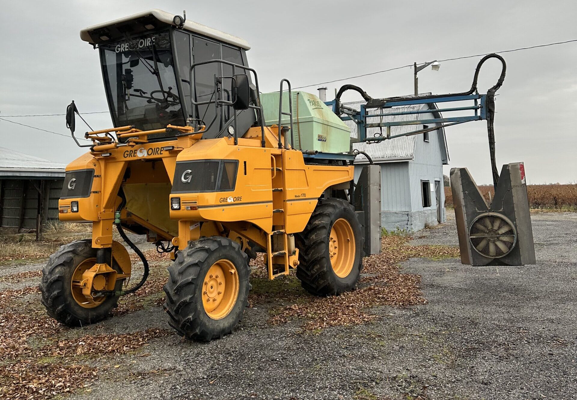 Used Gregoire G170 Grape Harvester and 4-Row Sprayer