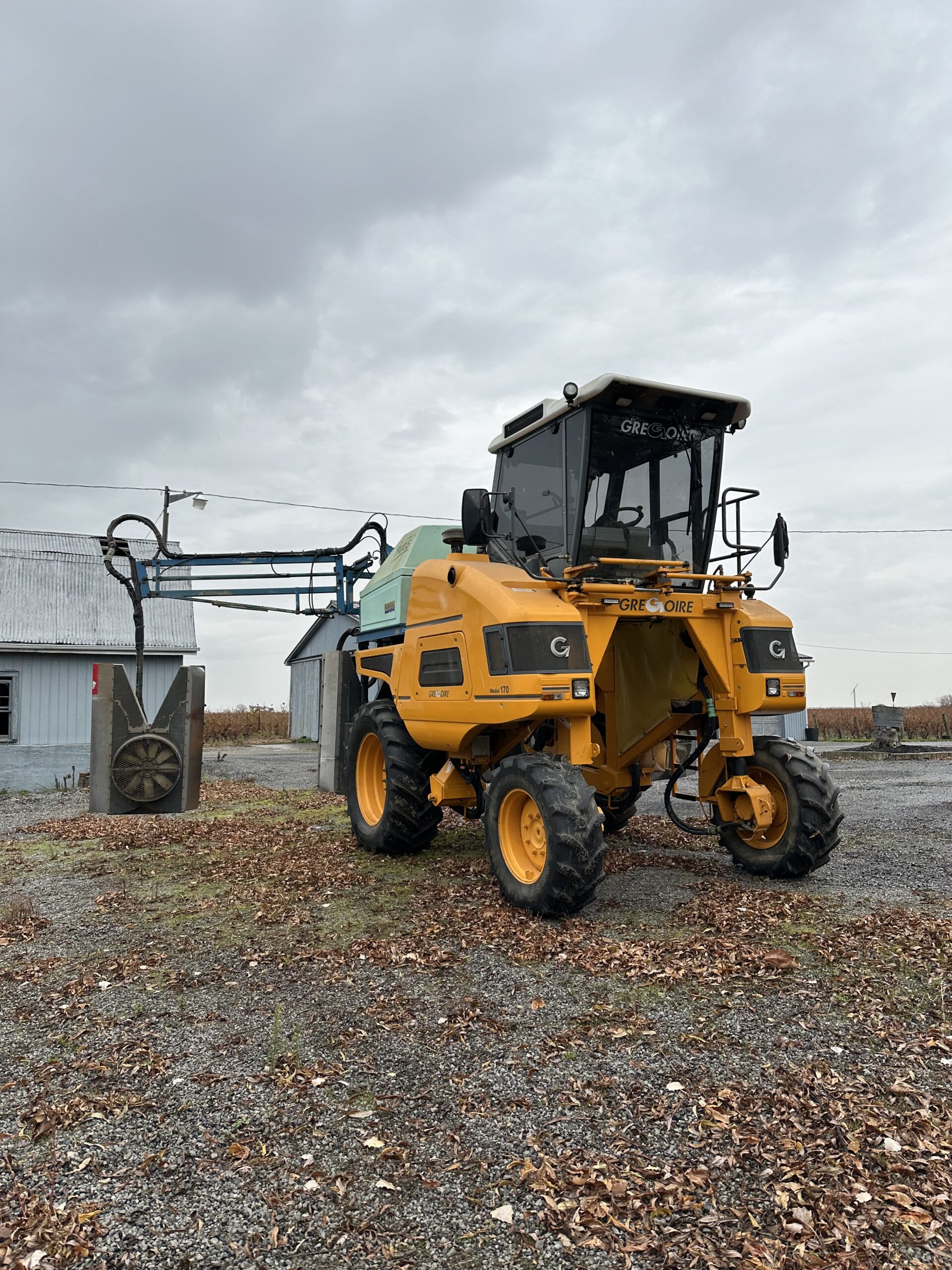 Used Gregoire G170 Grape Harvester and 4-Row Sprayer