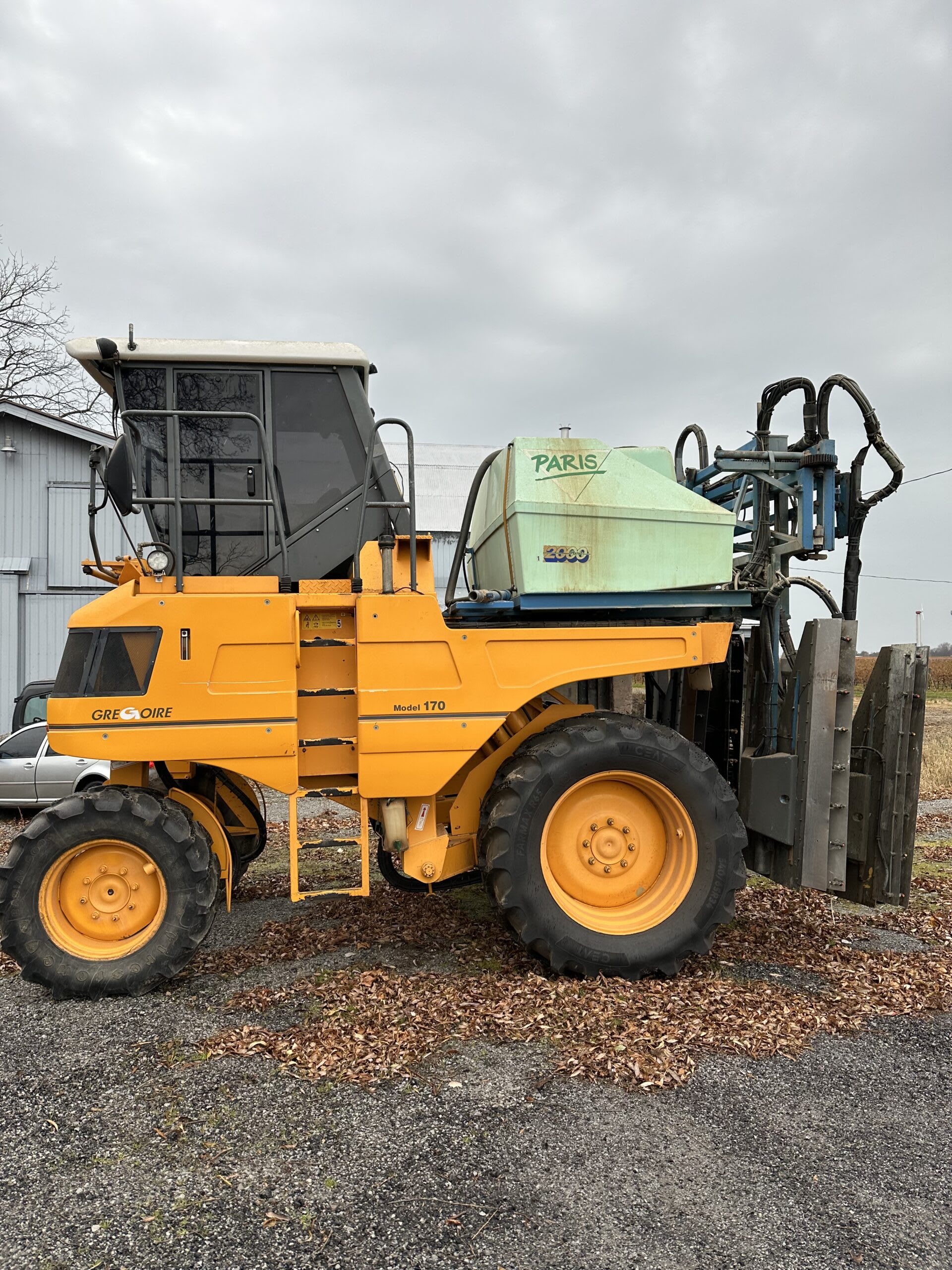 Used Gregoire G170 Grape Harvester and 4-Row Sprayer