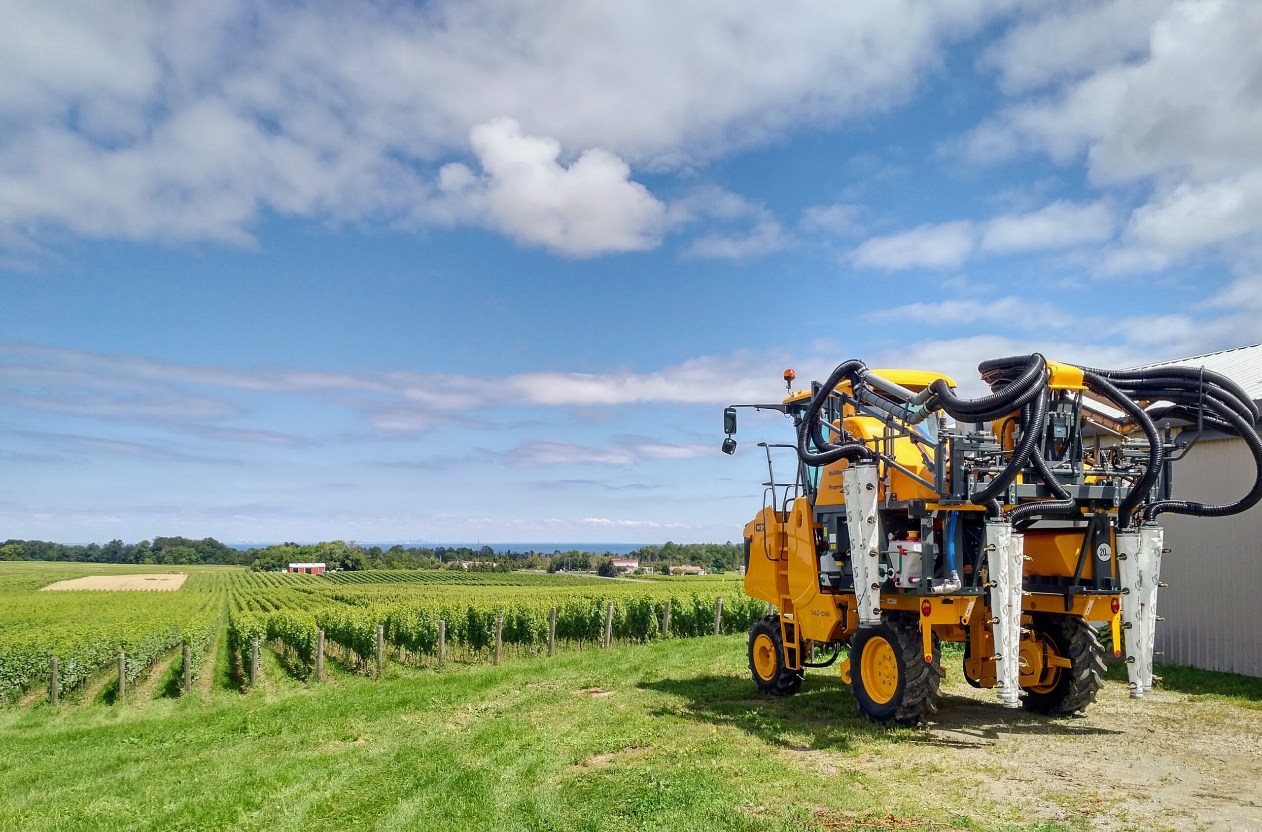 Used 2017 Gregoire G7.210 Grape Harvester + Progress 4-Row Sprayer