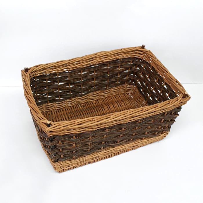 Small Square Buff and Natural Basket (by Lene)