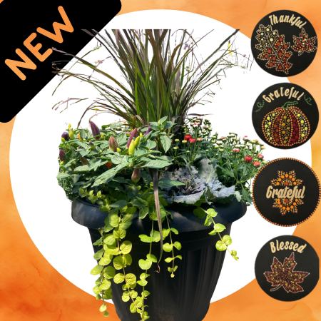 Fall Urn Square Workshop with Painted Pick