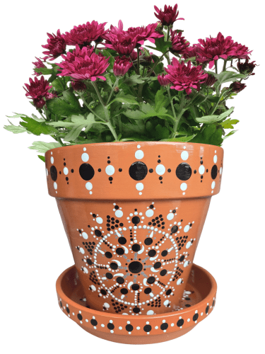 Dot-Painting Pot & Saucer