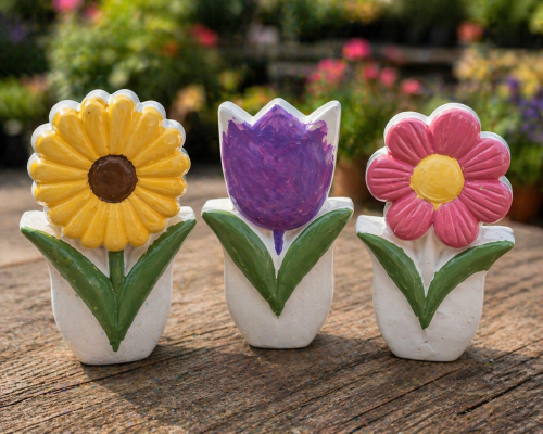 Kids Painted Flower Figurine Workshop