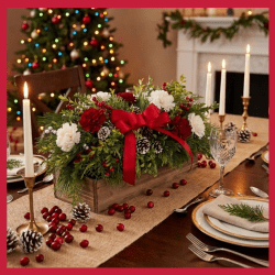 Christmas Fresh Flower Centerpiece Workshop