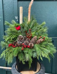 Outdoor Winter Arrangement Workshop 14'' Square - With Birch